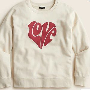 University Terry "Love" heart sweatshirt